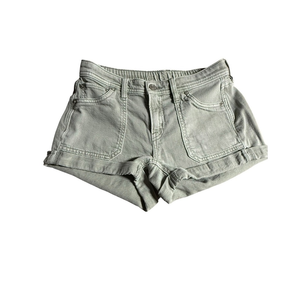 American Eagle Outfitters Sage Green High-Waist Denim Shorts